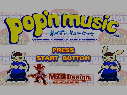 Pop'n Music title screen for Sega Dreamcast